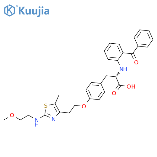 L-Tyrosine,N-(2-benzoylphenyl)-O-[2-[2-[(2-methoxyethyl)amino]-5-methyl-4-thiazolyl]ethyl]- structure