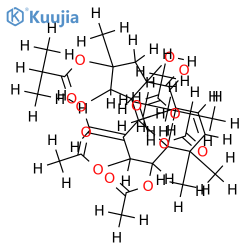 (2R,3R,4R,5R,7S,8S,9S,11E,13S,15R)-2,3,5,7,8,9,15-heptahydroxyjatropha-6(17),11-diene-14-one-7,8,9-triacetate-2-isobutyrate-5-(2-methylbutyrate) structure