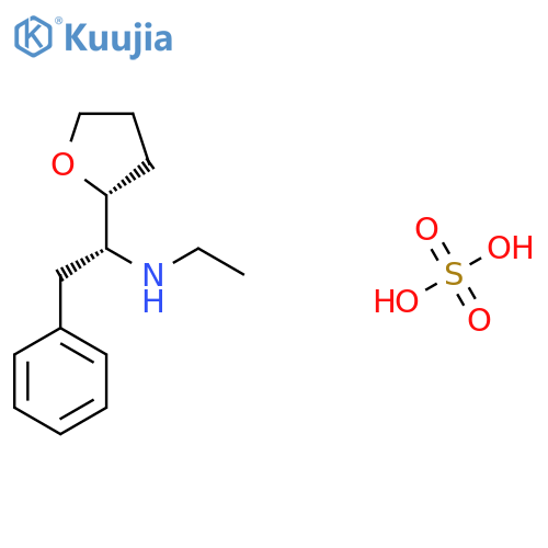 (1R)-N-Ethyl-1-[(2R)-oxolan-2-yl]-2-phenylethanamine;sulfuric acid structure