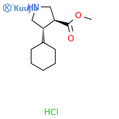 rac-methyl (3R,4R)-4-cyclohexylpyrrolidine-3-carboxylate hydrochloride structure