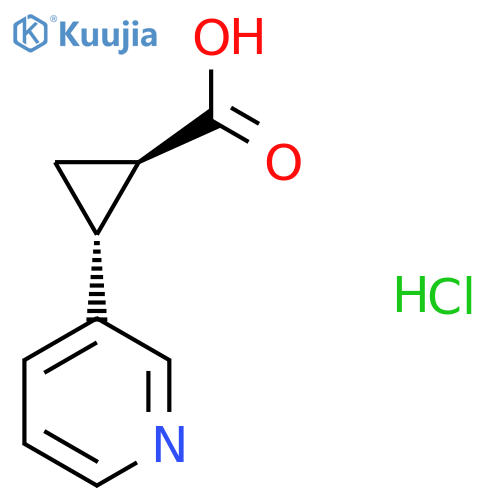 (1R,2R)-2-(pyridin-3-yl)cyclopropane-1-carboxylic acid hydrochloride structure