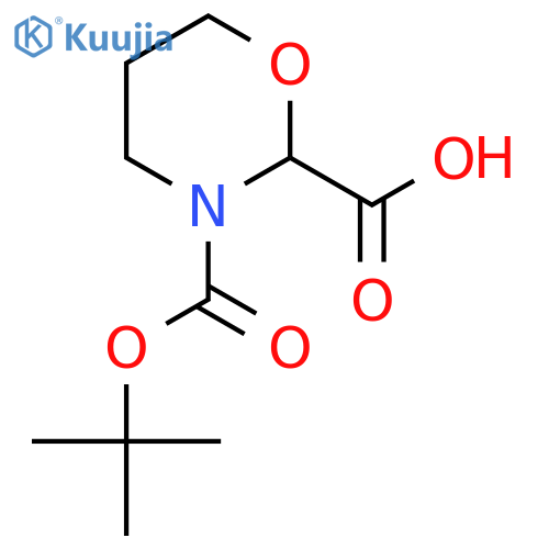 3-(tert-butoxy)carbonyl-1,3-oxazinane-2-carboxylic acid structure