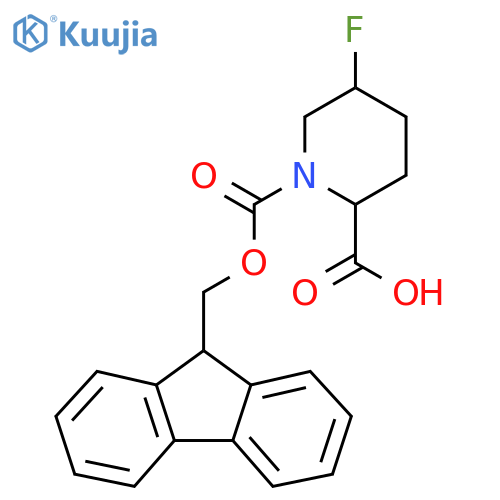 1-{(9H-fluoren-9-yl)methoxycarbonyl}-5-fluoropiperidine-2-carboxylic acid structure