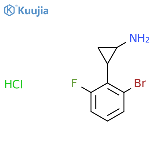 2-(2-Bromo-6-fluorophenyl)cyclopropan-1-amine hydrochloride structure
