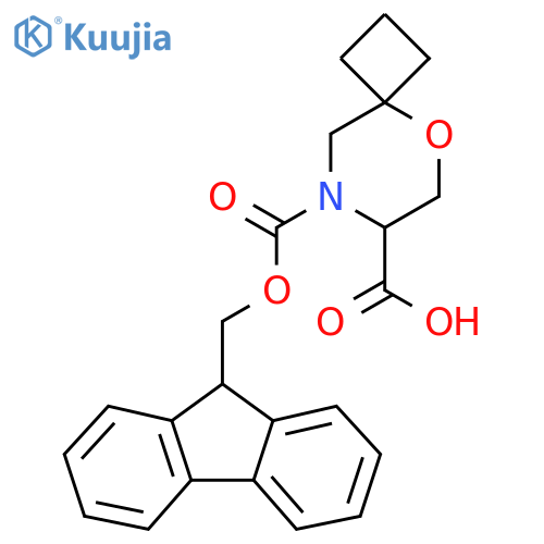 8-{(9H-fluoren-9-yl)methoxycarbonyl}-5-oxa-8-azaspiro3.5nonane-7-carboxylic acid structure