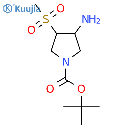 Tert-butyl 3-amino-4-methanesulfonylpyrrolidine-1-carboxylate structure