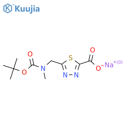 sodium 5-({(tert-butoxy)carbonyl(methyl)amino}methyl)-1,3,4-thiadiazole-2-carboxylate structure