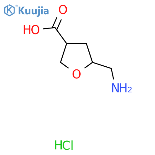 5-(aminomethyl)oxolane-3-carboxylic acid hydrochloride, Mixture of diastereomers structure