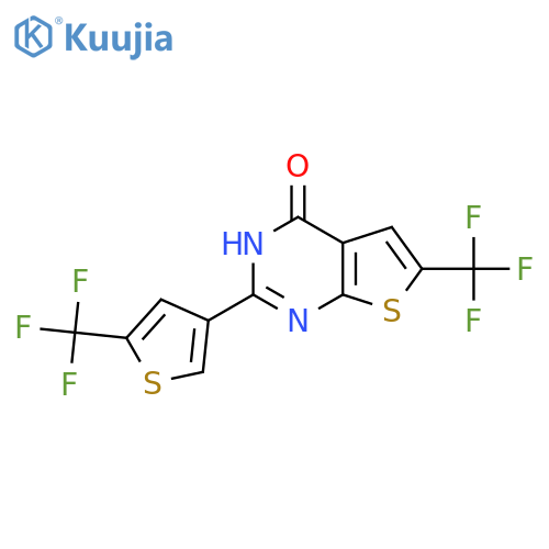 6-(trifluoromethyl)-2-5-(trifluoromethyl)thiophen-3-yl-3H,4H-thieno2,3-dpyrimidin-4-one structure