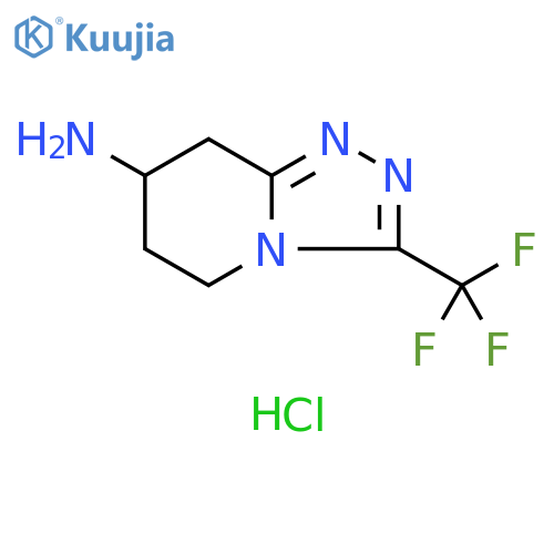 3-(trifluoromethyl)-5H,6H,7H,8H-1,2,4triazolo4,3-apyridin-7-amine dihydrochloride structure