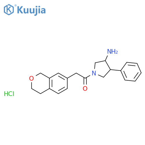 1-(3-amino-4-phenylpyrrolidin-1-yl)-2-(3,4-dihydro-1H-2-benzopyran-7-yl)ethan-1-one hydrochloride structure