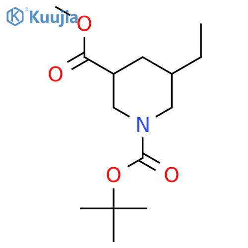 1-Tert-butyl 3-methyl 5-ethylpiperidine-1,3-dicarboxylate structure