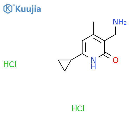 3-(aminomethyl)-6-cyclopropyl-4-methyl-1,2-dihydropyridin-2-one dihydrochloride structure