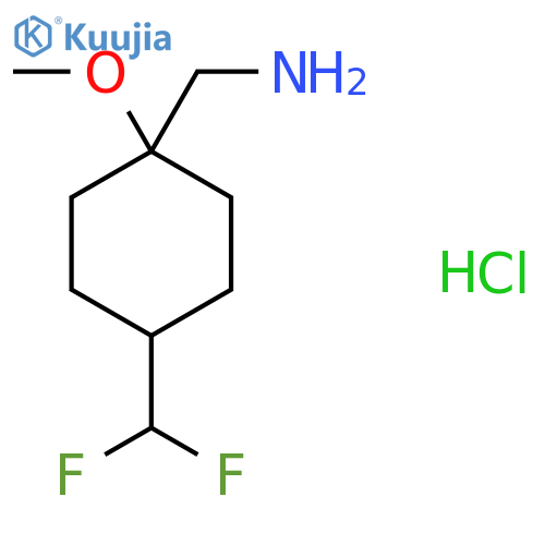 1-4-(difluoromethyl)-1-methoxycyclohexylmethanamine hydrochloride, Mixture of diastereomers structure
