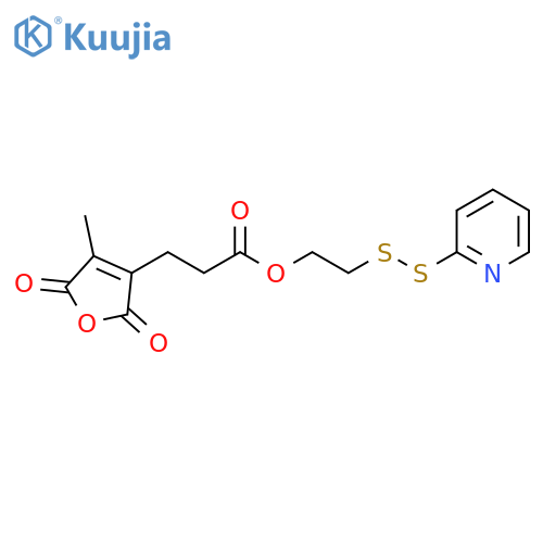 2-(pyridin-2-yldisulfanyl)ethyl 3-(4-methyl-2,5-dioxo-2,5-dihydrofuran-3-yl)propanoate structure