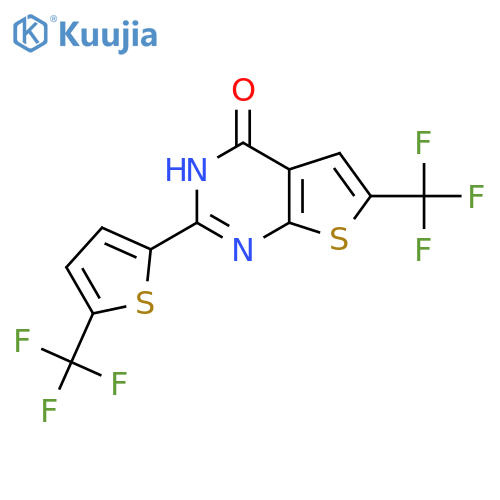 6-(trifluoromethyl)-2-5-(trifluoromethyl)thiophen-2-yl-3H,4H-thieno2,3-dpyrimidin-4-one structure