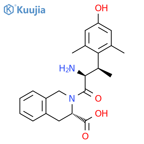 3-Isoquinolinecarboxylic acid, 2-[(2S,3R)-2-amino-3-(4-hydroxy-2,6-dimethylphenyl)-1-oxobutyl]-1,2,3,4-tetrahydro-, (3S)- structure