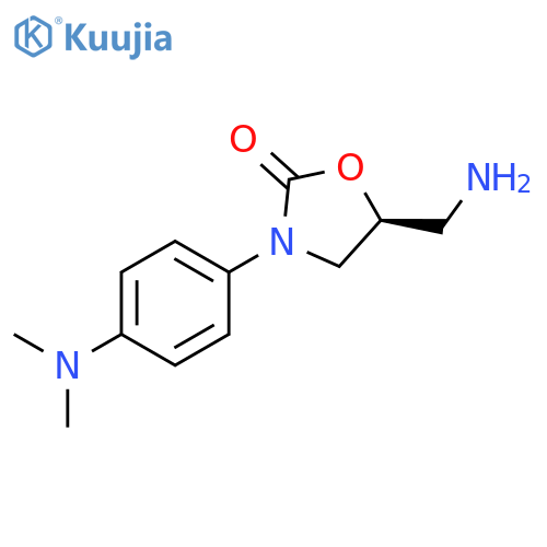 2-Oxazolidinone, 5-(aminomethyl)-3-[4-(dimethylamino)phenyl]-, (5S)- structure
