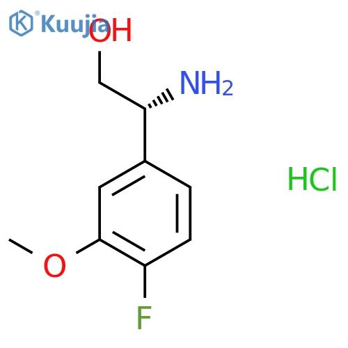 (R)-2-Amino-2-(4-fluoro-3-methoxyphenyl)ethan-1-ol hydrochloride structure