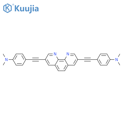 4,4'-((1,10-Phenanthroline-3,8-diyl)bis(ethyne-2,1-diyl))bis(N,N-dimethylaniline) structure