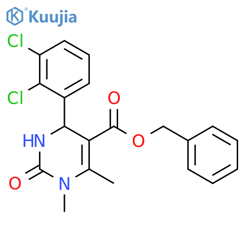 5-Pyrimidinecarboxylic acid,4-(2,3-dichlorophenyl)-1,2,3,4-tetrahydro-1,6-dimethyl-2-oxo-,phenylmethyl ester structure