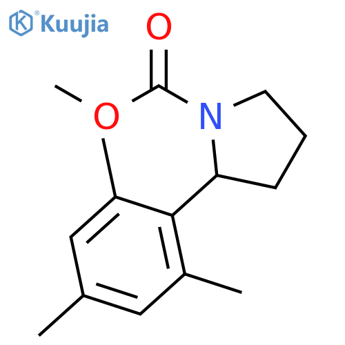 1-Pyrrolidinecarboxylic acid, 2-(2,4,6-trimethylphenyl)-, methyl ester structure