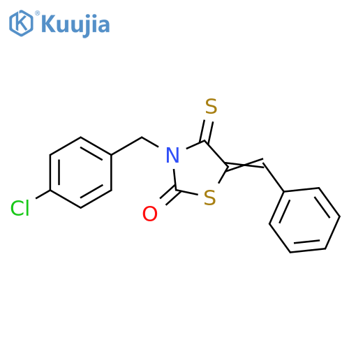 2-Thiazolidinone,3-[(4-chlorophenyl)methyl]-5-(phenylmethylene)-4-thioxo- structure