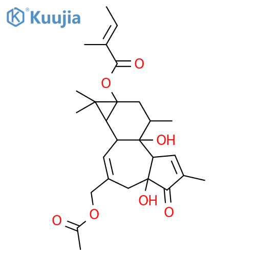 2-Butenoic acid,2-methyl-,(1aR,1bS,4aR,7aS,7bR,8R,9aS)-3-[(acetyloxy)methyl]-1,1a,1b,4,4a,5,7a,7b,8,9-decahydro-4a,7b-dihydroxy-1,1,6,8-tetramethyl-5-oxo-9aH-cyclopropa[3,4]benz[1,2-e]azulen-9a-ylester, (2E)- structure