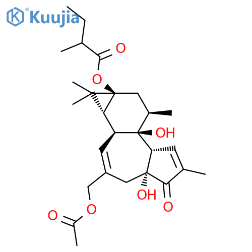 Butanoic acid,2-methyl-,3-[(acetyloxy)methyl]-1,1a,1b,4,4a,5,7a,7b,8,9-decahydro-4a,7b-dihydroxy-1,1,6,8-tetramethyl-5-oxo-9aH-cyclopropa[3,4]benz[1,2-e]azulen-9a-ylester structure