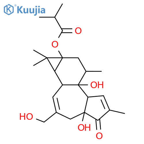 Propanoic acid,2-methyl-,(1aR,1bS,4aR,7aS,7bR,8R,9aS)-1,1a,1b,4,4a,5,7a,7b,8,9-decahydro-4a,7b-dihydroxy-3-(hydroxymethyl)-1,1,6,8-tetramethyl-5-oxo-9aH-cyclopropa[3,4]benz[1,2-e]azulen-9a-ylester structure