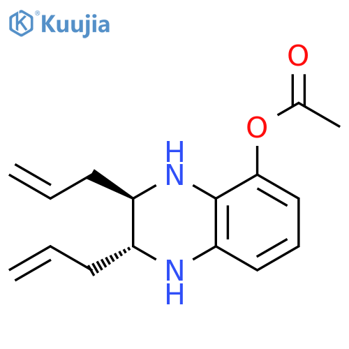 5-Quinoxalinol, 1,2,3,4-tetrahydro-2,3-di-2-propen-1-yl-, 5-acetate, (2R,3R)-rel- structure