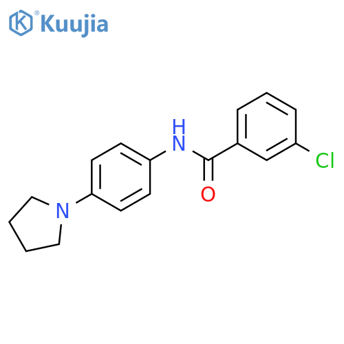 3-chloro-N-[4-(pyrrolidin-1-yl)phenyl]benzamide structure
