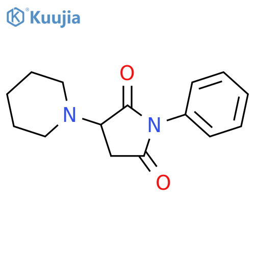 2,5-Pyrrolidinedione,1-phenyl-3-(1-piperidinyl)- structure