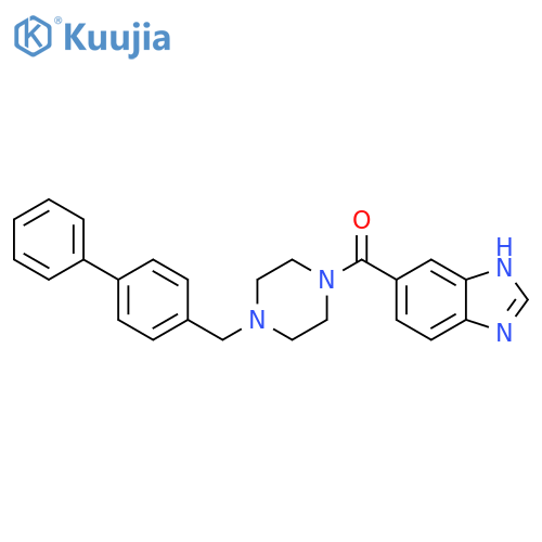 Piperazine,1-(1H-benzimidazol-5-ylcarbonyl)-4-([1,1'-biphenyl]-4-ylmethyl)- structure