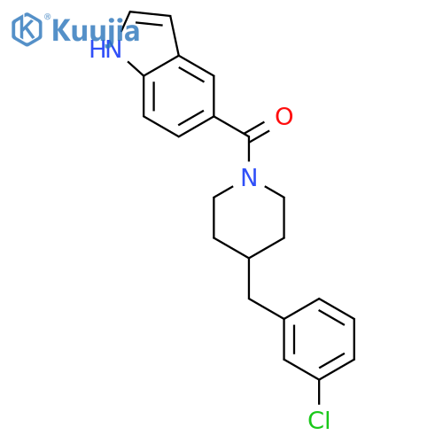 Piperidine, 4-[(3-chlorophenyl)methyl]-1-(1H-indol-5-ylcarbonyl)- structure