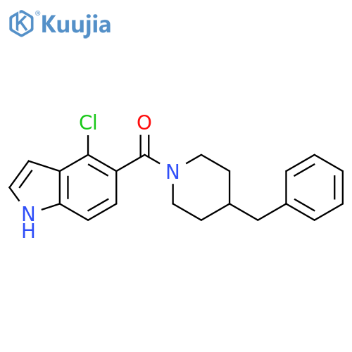 Piperidine, 1-[(4-chloro-1H-indol-5-yl)carbonyl]-4-(phenylmethyl)- structure