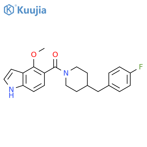 Piperidine,4-[(4-fluorophenyl)methyl]-1-[(4-methoxy-1H-indol-5-yl)carbonyl]- structure