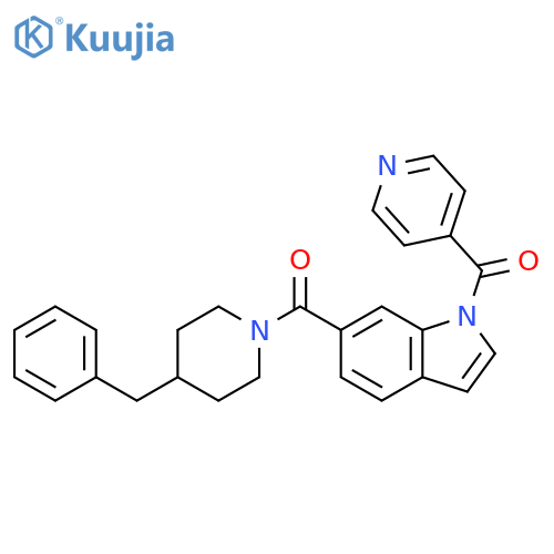 1H-Indole,6-[[4-(phenylmethyl)-1-piperidinyl]carbonyl]-1-(4-pyridinylcarbonyl)- structure