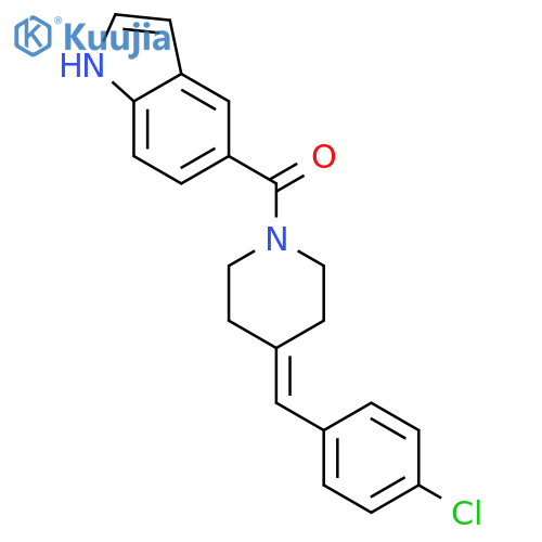 Piperidine, 4-[(4-chlorophenyl)methylene]-1-(1H-indol-5-ylcarbonyl)- structure