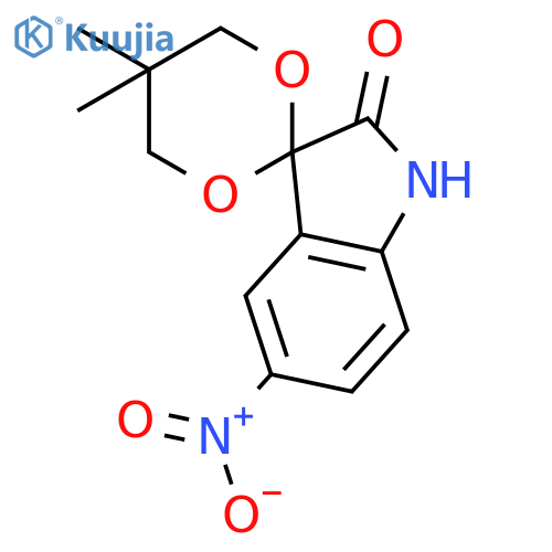 Spiro[1,3-dioxane-2,3'-[3H]indol]-2'(1'H)-one, 5,5-dimethyl-5'-nitro- structure