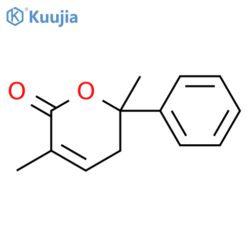 2H-Pyran-2-one, 5,6-dihydro-3,6-dimethyl-6-phenyl- structure