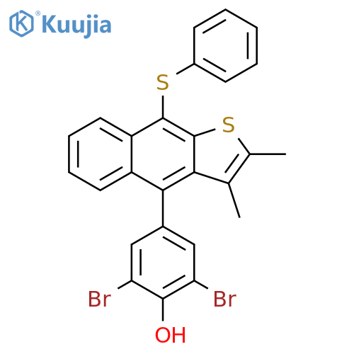 Phenol,2,6-dibromo-4-[2,3-dimethyl-9-(phenylthio)naphtho[2,3-b]thien-4-yl]- structure