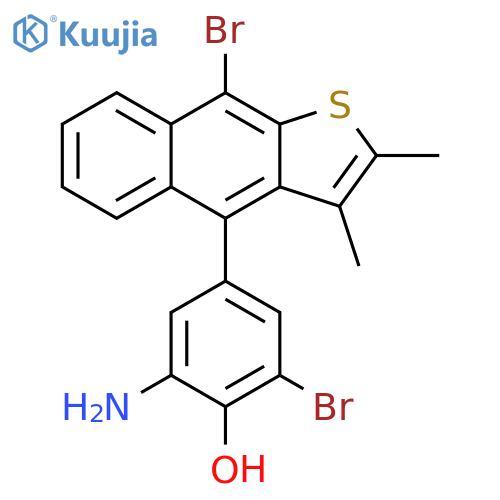 Phenol,2-amino-6-bromo-4-(9-bromo-2,3-dimethylnaphtho[2,3-b]thien-4-yl)- structure