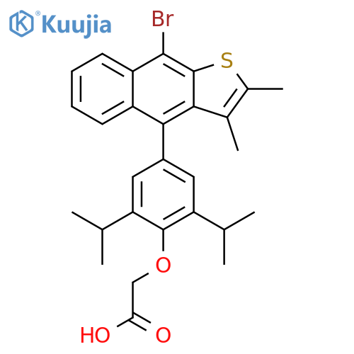 Acetic acid,[4-(9-bromo-2,3-dimethylnaphtho[2,3-b]thien-4-yl)-2,6-bis(1-methylethyl)phenoxy]- structure
