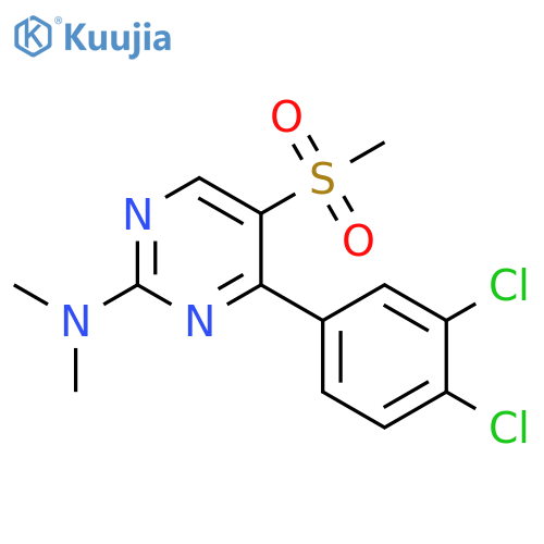 4-(3,4-dichlorophenyl)-5-methanesulfonyl-N,N-dimethylpyrimidin-2-amine structure