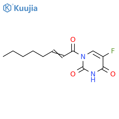 2,4(1H,3H)-Pyrimidinedione, 5-fluoro-1-(1-oxo-2-octenyl)- structure