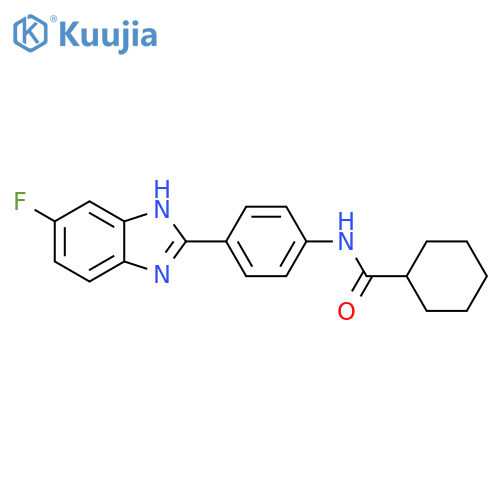 Cyclohexanecarboxamide, N-[4-(5-fluoro-1H-benzimidazol-2-yl)phenyl]- structure