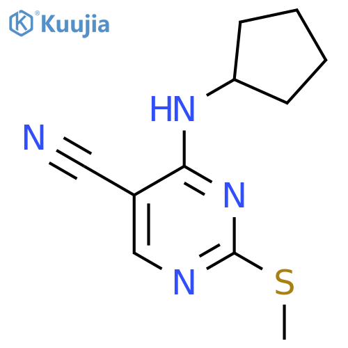 4-(Cyclopentylamino)-2-(methylsulfanyl)pyrimidine-5-carbonitrile structure