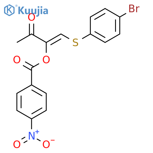 3-Buten-2-one, 4-[(4-bromophenyl)thio]-3-[(4-nitrobenzoyl)oxy]-, (3Z)- structure