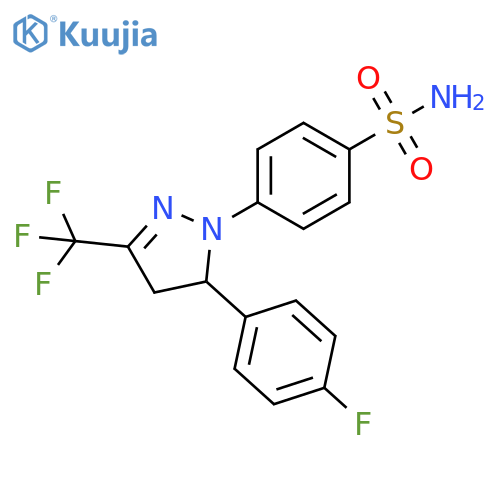Benzenesulfonamide,4-[5-(4-fluorophenyl)-4,5-dihydro-3-(trifluoromethyl)-1H-pyrazol-1-yl]- structure